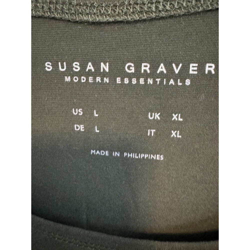 Susan Graver L Modern Essentials Black Top Rounded Split Hem A352184 Preowned​​ - Picture 2 of 11